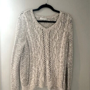 Y2k Abercrombie & Fitch Womens Pullover Beige Crochet Sweater XS M0329